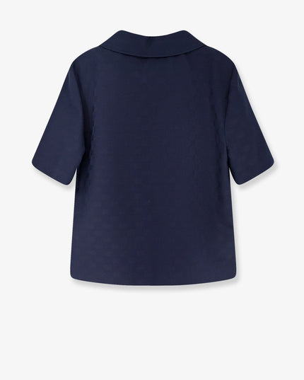 Fabric polo shirt with GG pattern