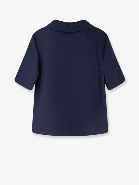 Fabric polo shirt with GG pattern