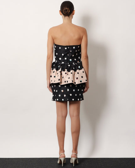 Falena Dots taffeta' bustier dress
