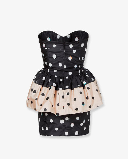 Falena Dots taffeta' bustier dress