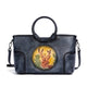 Rossie Viren Women's  Fashion Large Capacity Round Handle Vintage Leather Shoulder Tote Bag-1