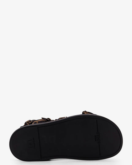 Feel sandals in elastic satin with FF motif