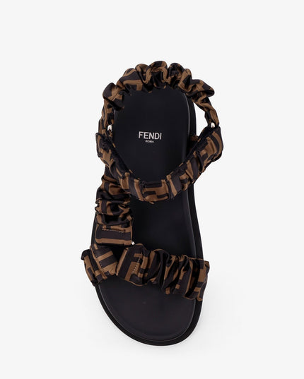 Feel sandals in elastic satin with FF motif