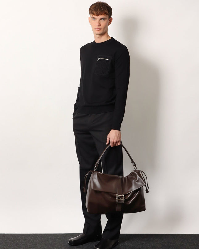 Fendi Flux Maxi Messenger leather shoulder bag