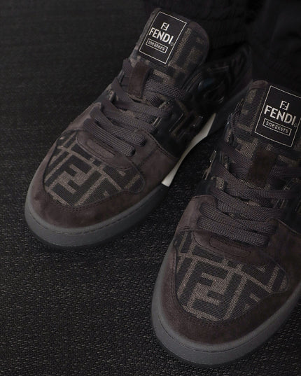 Fendi Match sneakers in FF jacquard fabric and suede