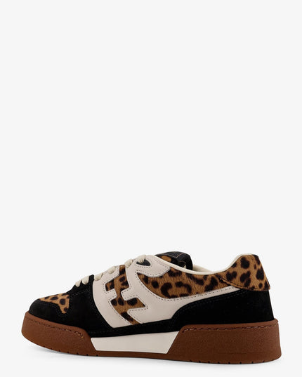Fendi Match suede and pony skin low-top sneakers