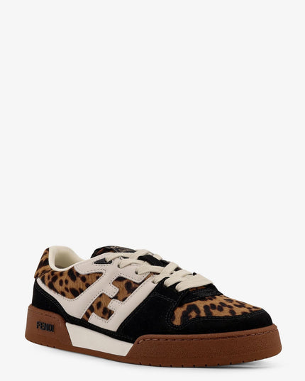 Fendi Match suede and pony skin low-top sneakers