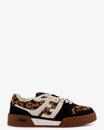Fendi Match suede and pony skin low-top sneakers