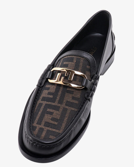 Fendi O' Lock leather loafer with FF insert