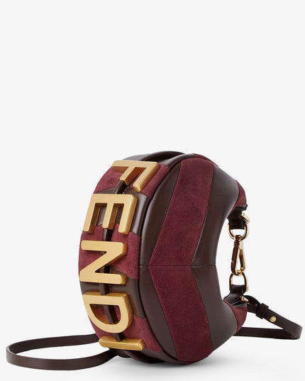Fendigraphy Mini leather handbag with metal lettering logo