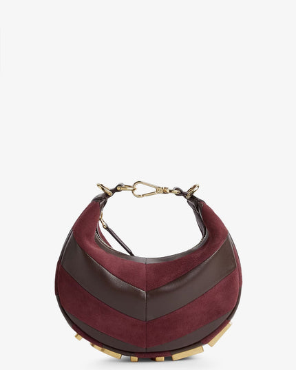 Fendigraphy Mini leather handbag with metal lettering logo