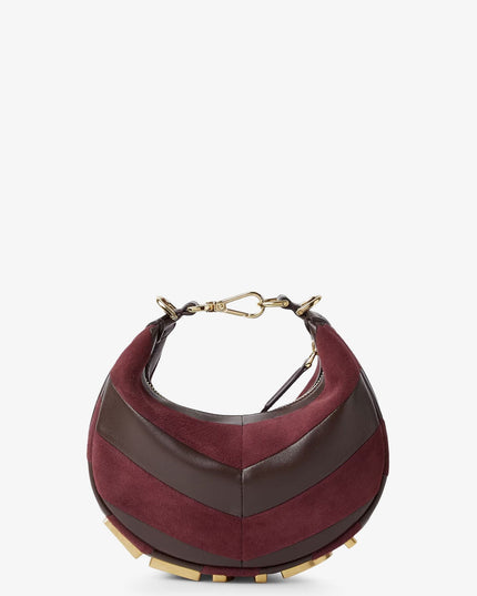 Fendigraphy Mini leather handbag with metal lettering logo