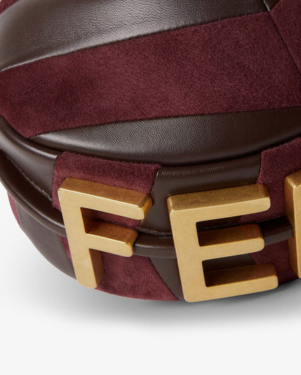 Fendigraphy Mini leather handbag with metal lettering logo