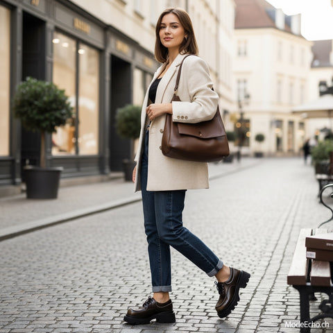 Versatile Chunky Round-Toe Leather Shoes