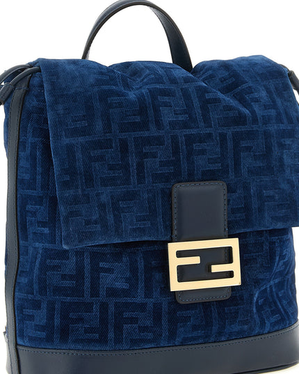 FF flocked denim backpack