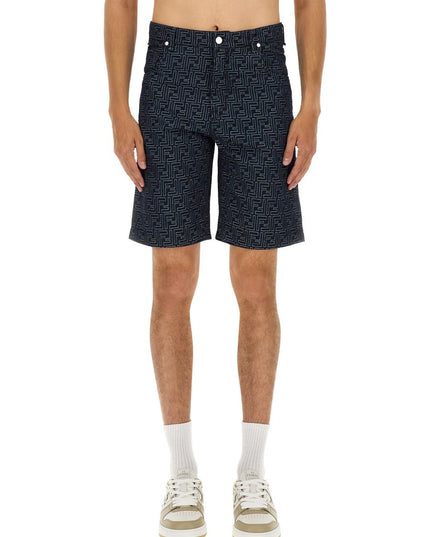 FF JACQUARD DENIM SHORTS