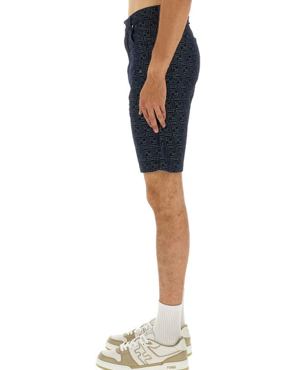 FF JACQUARD DENIM SHORTS