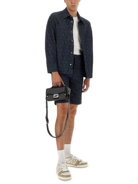 FF JACQUARD DENIM SHORTS