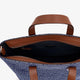 FF jacquard fabric and leather shopping bag