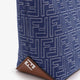 FF jacquard fabric and leather shopping bag