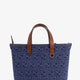 FF jacquard fabric and leather shopping bag