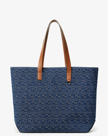 FF Jacquard tote bag with denim effect