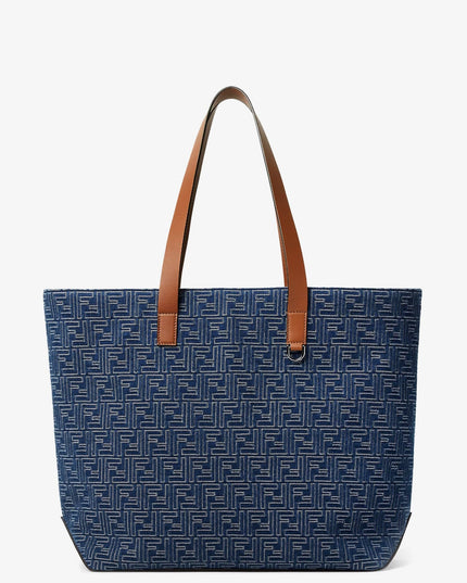 FF Jacquard tote bag with denim effect