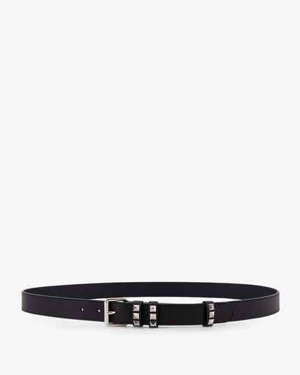 Flaneuse leather belt with iconic studs