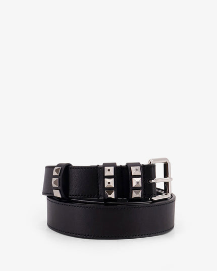 Flaneuse leather belt with iconic studs