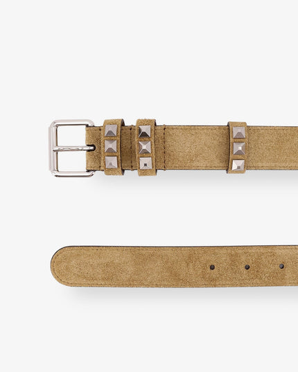Flaneuse suede belt with iconic studs
