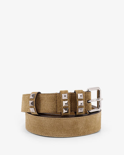 Flaneuse suede belt with iconic studs