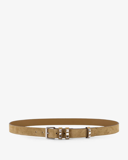 Flaneuse suede belt with iconic studs