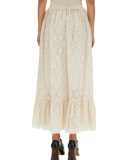 FLORAL BRODERIE ANGLAISE SKIRT