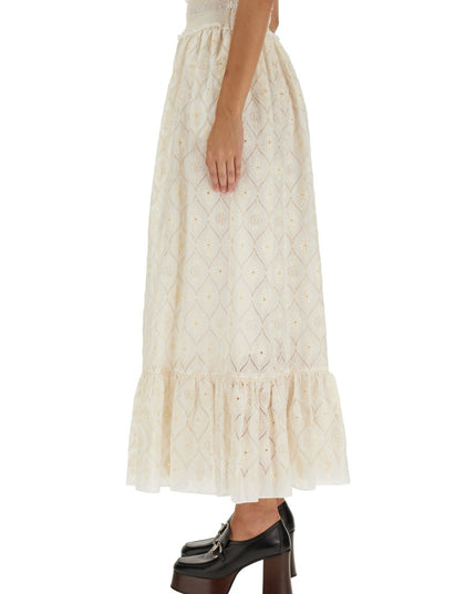 FLORAL BRODERIE ANGLAISE SKIRT