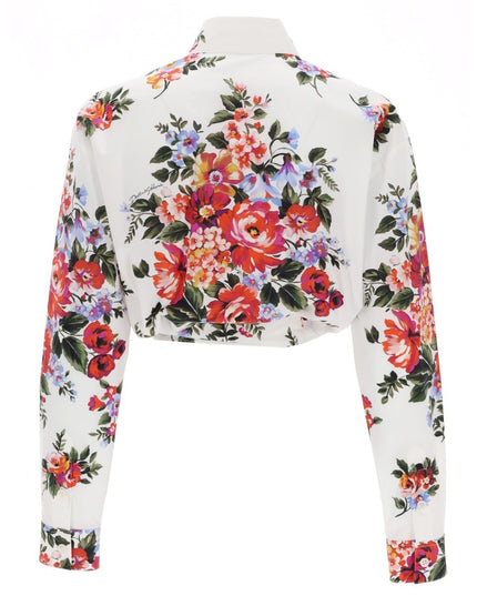 FLORAL PRINT CROP SHIRT