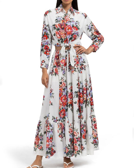 FLORAL PRINT CROP SHIRT