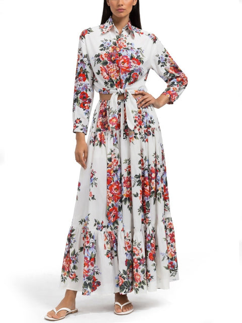 FLORAL PRINT CROP SHIRT