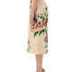 FLOWER PRINT SATIN MIDI PENCIL SKIRT