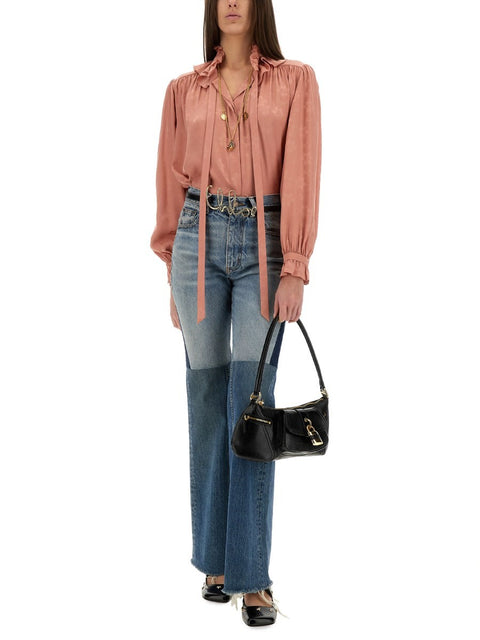 FLUID SILK JACQUARD BLOUSE