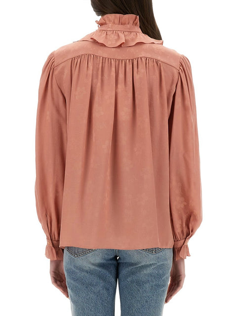 FLUID SILK JACQUARD BLOUSE