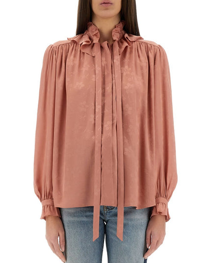 FLUID SILK JACQUARD BLOUSE