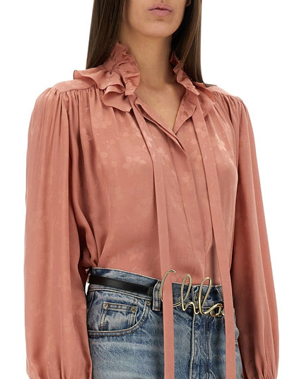 FLUID SILK JACQUARD BLOUSE