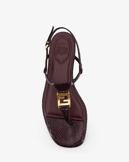 Fold leather sandals with reptile effect