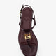 Fold leather sandals with reptile effect