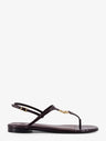 Fold leather sandals with reptile effect
