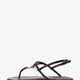 Fold leather sandals with reptile effect