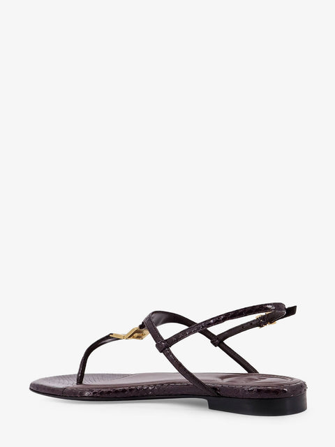 Fold leather sandals with reptile effect
