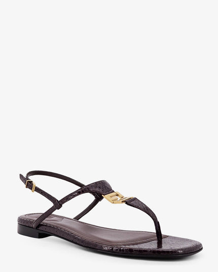 Fold leather sandals with reptile effect