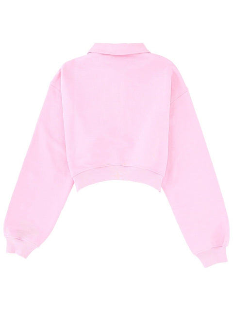 "FOLLOW THE RABBIT" COLLARED SWEATSHIRT