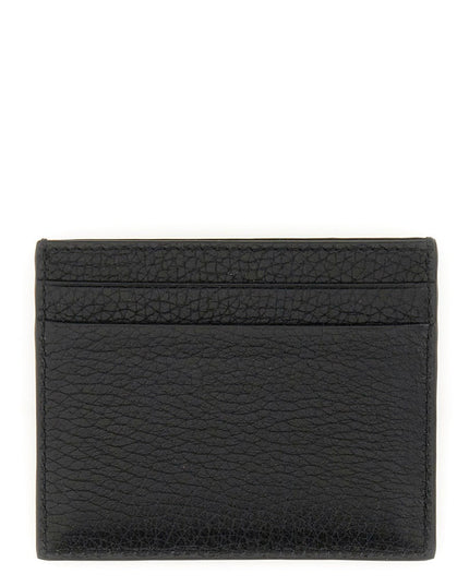 GARNET CALFSKIN "ROCKSTUD" CARD HOLDER